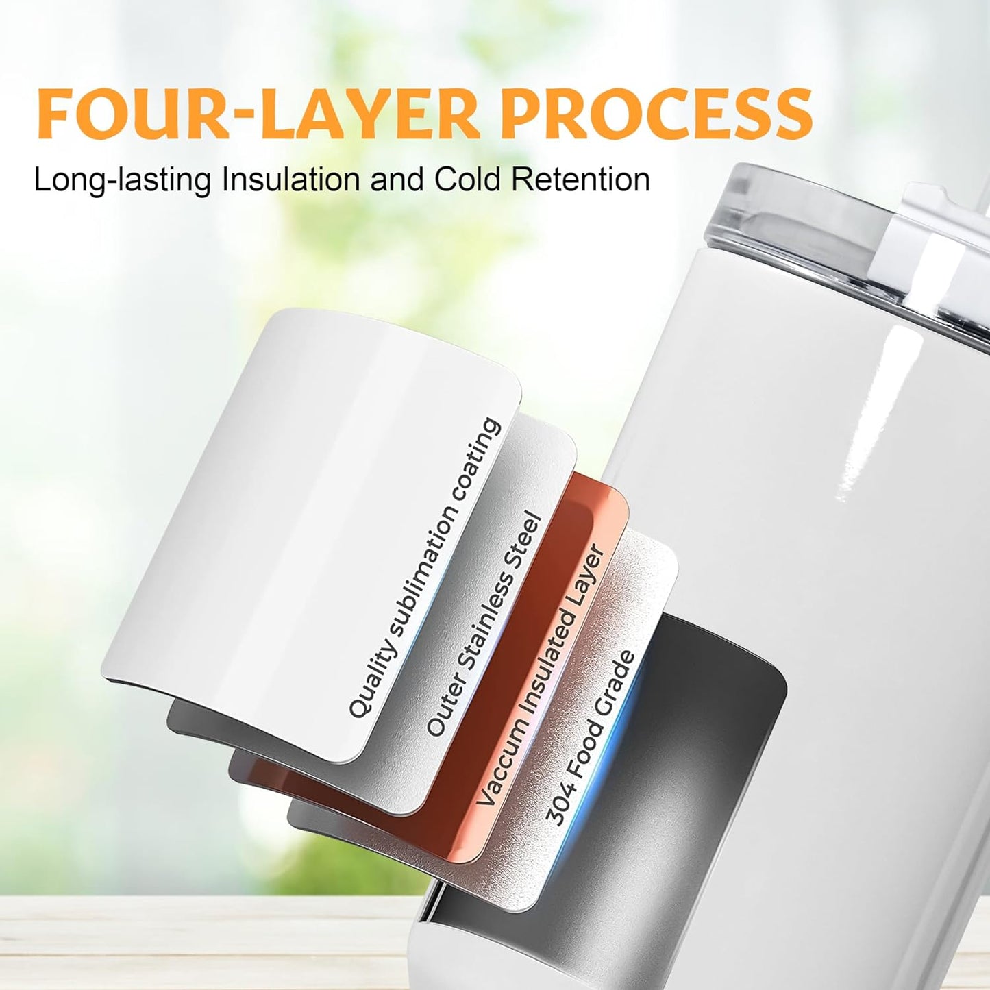 Customize 40oz Stainless Steel Tumbler with Handle