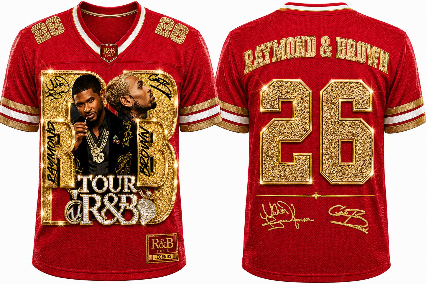 R&B Tour Legends Football Jersey — Glitter Edition