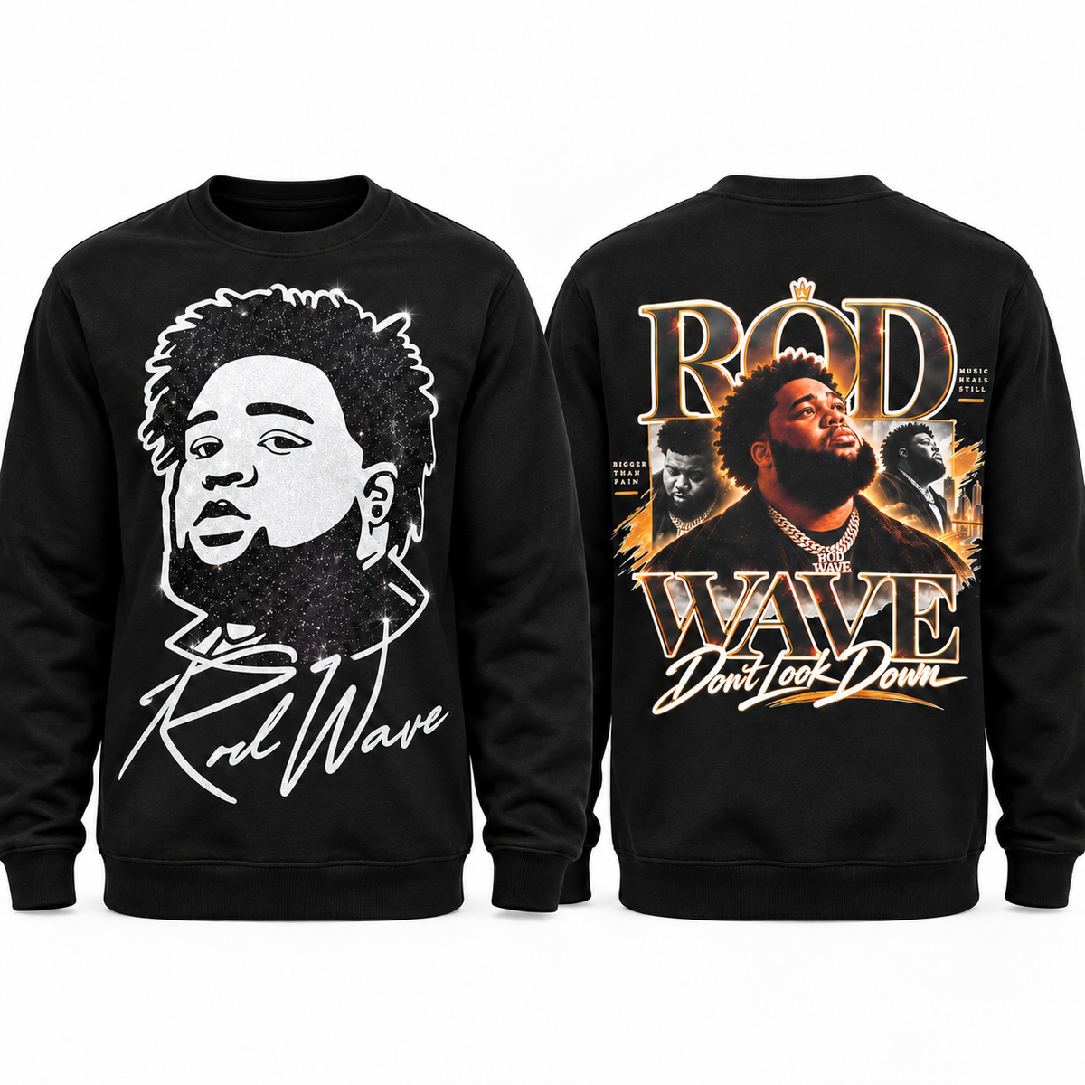 Rod Wave Custom Glitter & Glow Apparel | Front & Back | Made to Order
