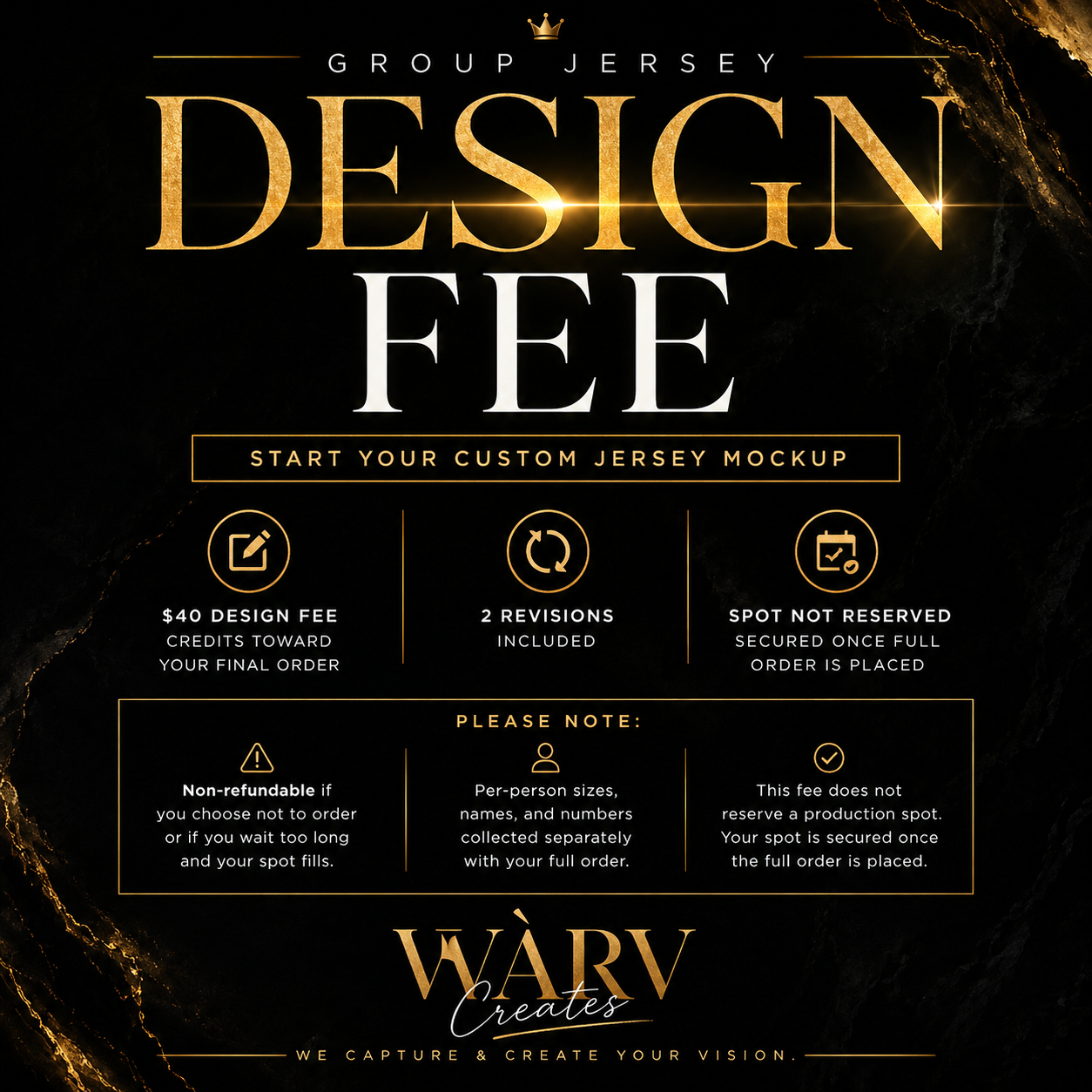 Group Jersey Design Fee - WARV Creations