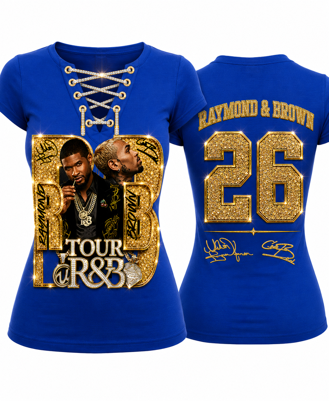 R&B Tour Legends Lace-Up T-Shirt — Glitter Edition