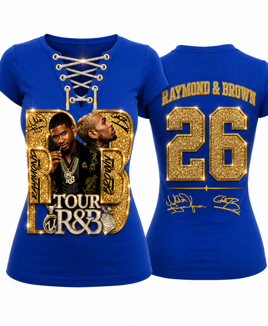 R&B Tour Legends Lace-Up T-Shirt — Glitter Edition