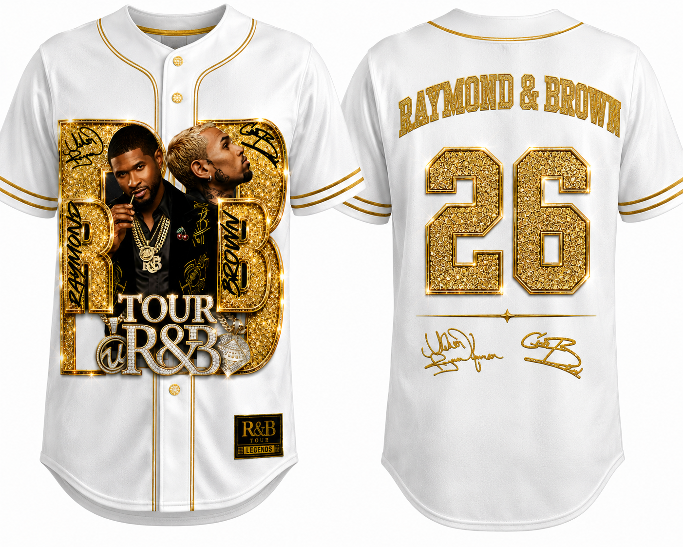 R&B Tour Legends Baseball Jersey — Full Glam Edition