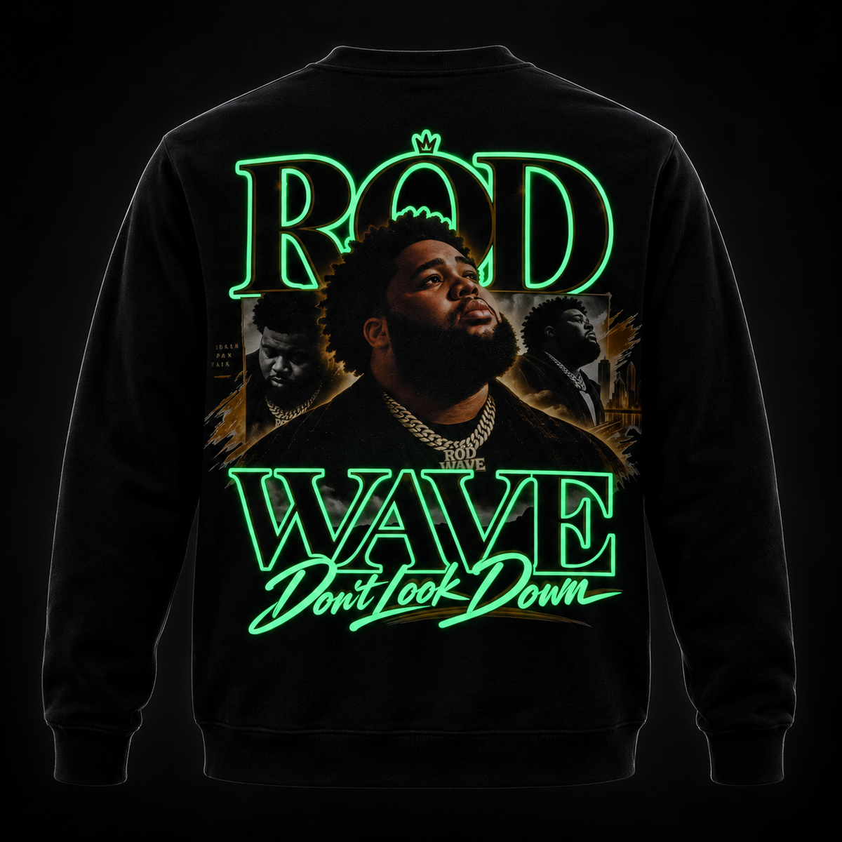 Rod Wave Custom Glitter & Glow Apparel | Front & Back | Made to Order