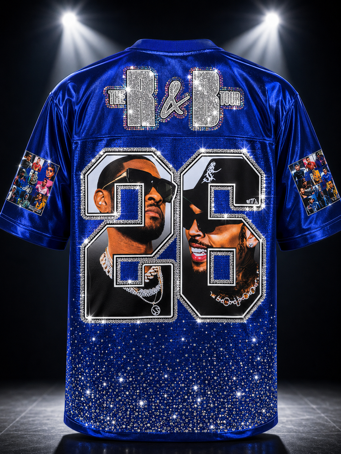RTS | R&B Tour Royal Blue Fully Loaded Custom Glam Jersey | Size Medium | 1 of 1