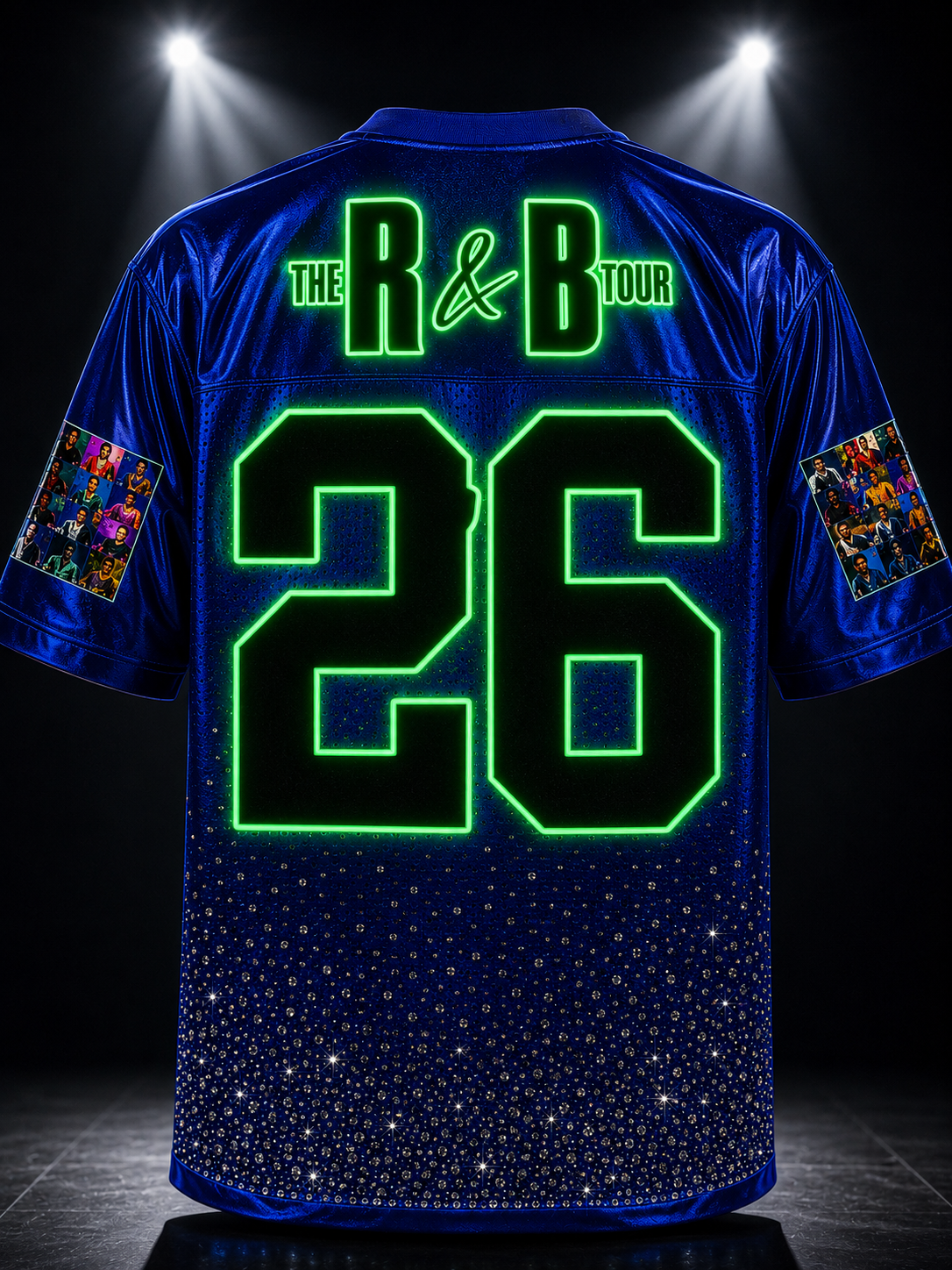RTS | R&B Tour Royal Blue Fully Loaded Custom Glam Jersey | Size Medium | 1 of 1