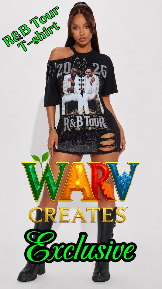 R&B TOUR 2026 RHINESTONE T-SHIRT DRESS