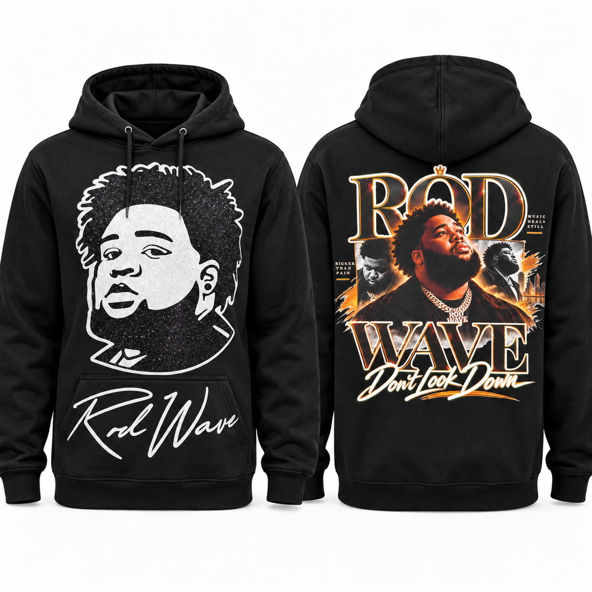 Rod Wave Custom Glitter & Glow Apparel | Front & Back | Made to Order
