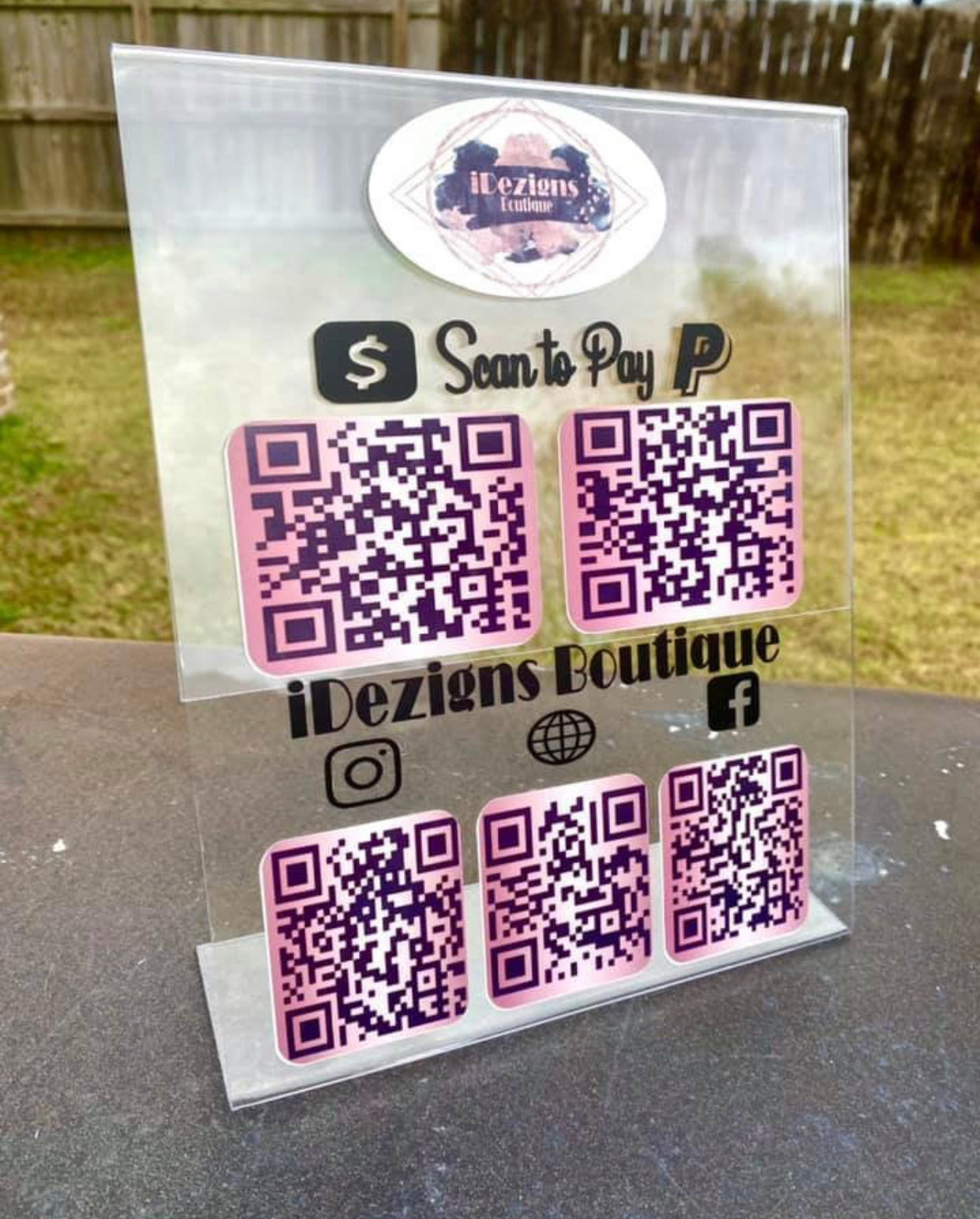 Scan To Pay Sign (acrylic) 2 - WARV Creations